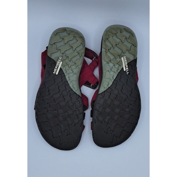 Merrell Continuum Vibram Select Grip Strappy Sandles; Beet Red; Size 7 - Picture 4 of 6